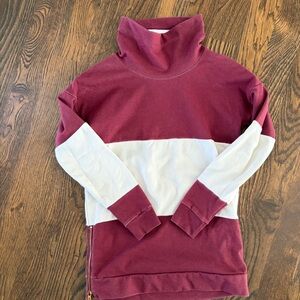 Lole Burgundy and White Women's Sweater